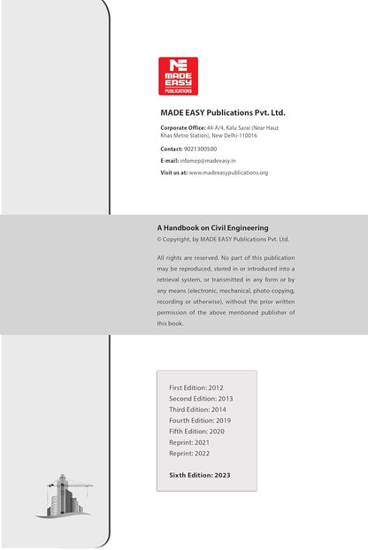 Made Easy – A Handbook on Civil Engineering (6th Edition) English Medium