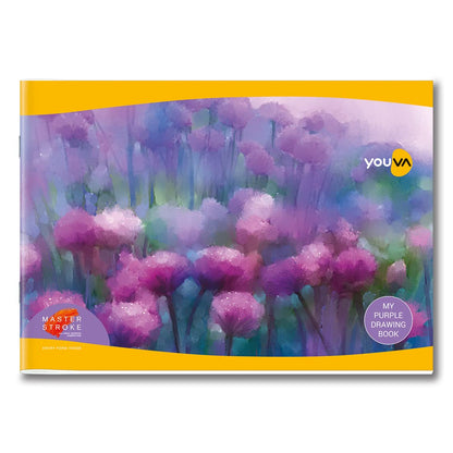 Youva Purple Drawing Notebook – 21 × 29.7 cm, 100 Pages | Plain Drawing Paper