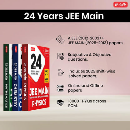 MTG 24 Years JEE Mains Physics Chapterwise & Topicwise Solved Paper (2025–2002) English Medium