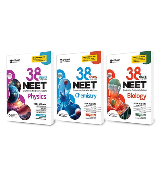 Arihant 38 Years NEET Chapterwise Solved Papers (2025–1988) – PCB | 1500+ MCQs with NCERT