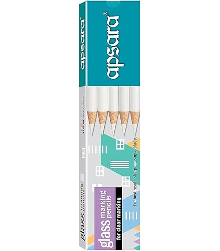 Apsara Glass Marking Pencils (Pack of 10 Pieces) | Clear & Easy Marking