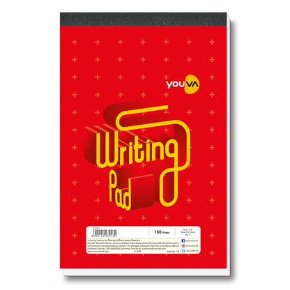 Youva Writing Pad No. 0 – 10.5 × 14 cm (1/16 Size), 160 Pages | Compact Ruled
