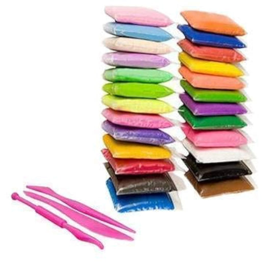 Clay Super Light Toys 24 Colours | Soft & Lightweight Modelling Clay