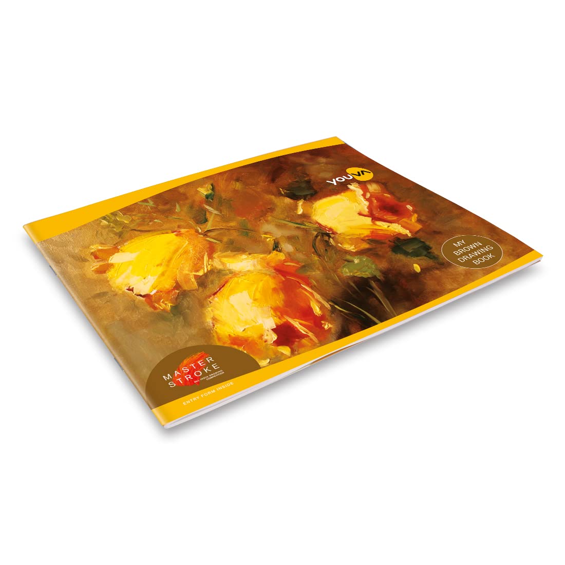Youva A3 Brown Drawing Notebook – 27.5 × 34.7 cm, 36 Pages | Plain Drawing Paper