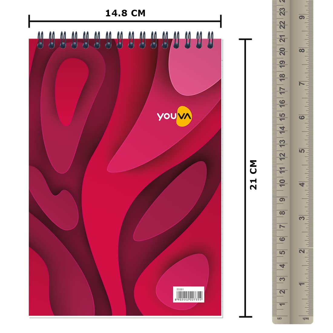 Youva A5 WIRO Notebook Vertical – A5 Size (14.8 × 21 cm), 160 Pages | Single Line