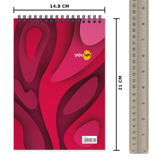 Youva A5 WIRO Notebook Vertical – A5 Size (14.8 × 21 cm), 160 Pages | Single Line