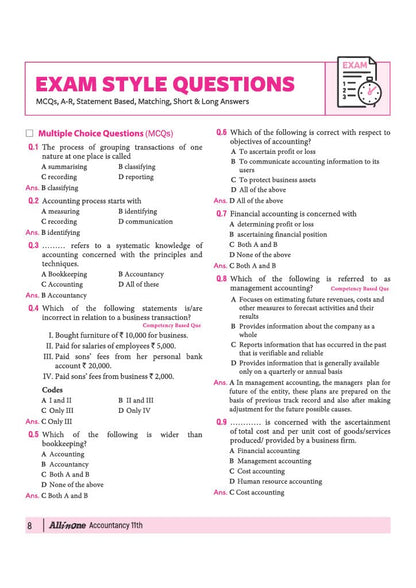 Arihant All in One Accountancy Class 11 for CBSE Exam 2026-27 Latest Syllabus (English Medium)