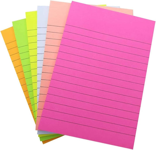 Stick Notes 4 x 6 Inch (101 x 152 mm) – 100 Sheets Repositionable Sticky Notes Pad (Multi Colours)