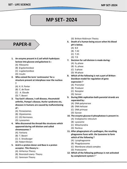 Pardo - SET Life Science 2026 Previous Year Solved Papers (2022–2011) 2nd Edition | English Medium