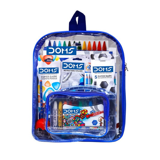 Doms Smart Kit | Comes With Transparent Zipper Bag  Combination of 12 Stationery Items
