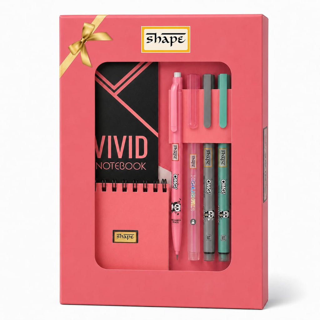 Shape Vivid Stationery Gift Set with Notebook, Sticky Notes Premium Study & Office Writing Kit