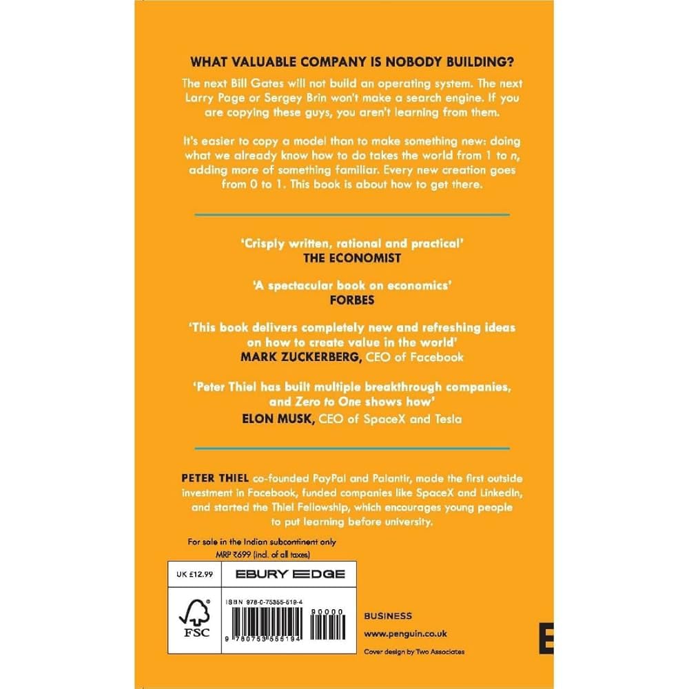 Zero to One by Peter Thiel, English Novel