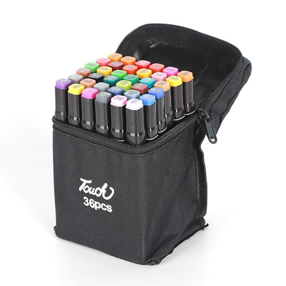Touch Dual Tip Art Marker Set, 36 Assorted Colours with Storage Bag