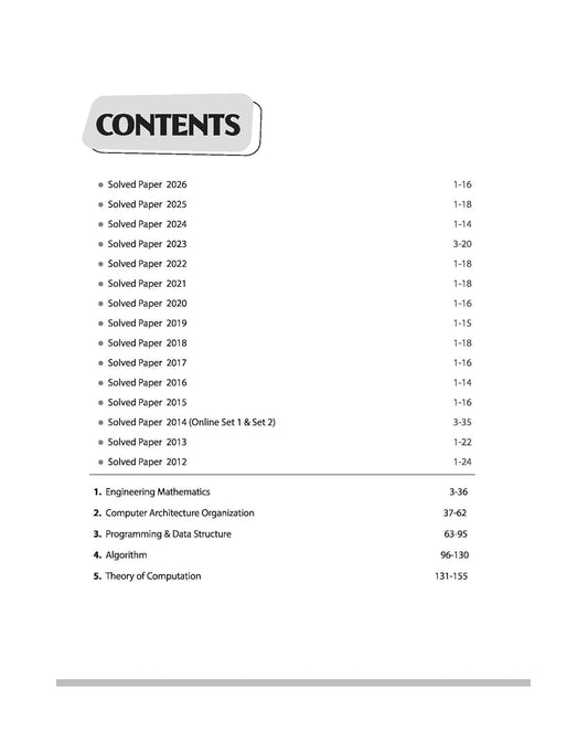 Arihant GATE Computer Science & Information Technology Chapterwise Previous Years' Solved Papers (2000–2026) By Nitesh Jain | (English Medium)