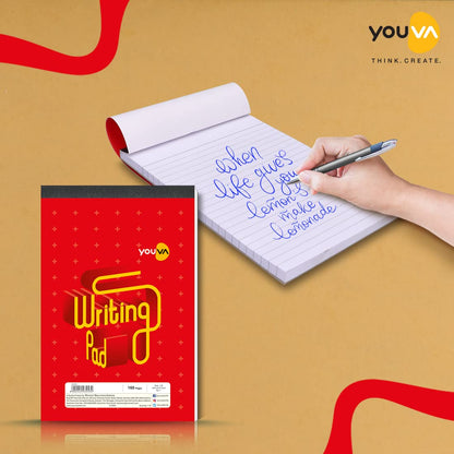 Youva Writing Pad No. 0 – 10.5 × 14 cm (1/16 Size), 160 Pages | Compact Ruled