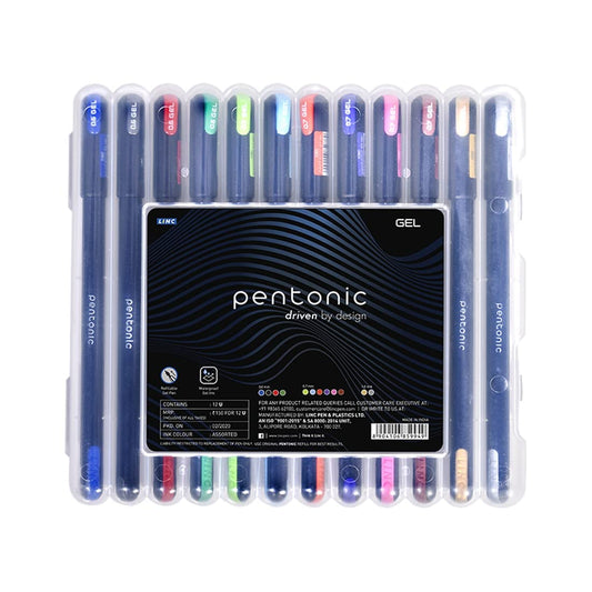 Pentonic Gel Pens 12 Units | Smooth & Fast Writing Gel Pens