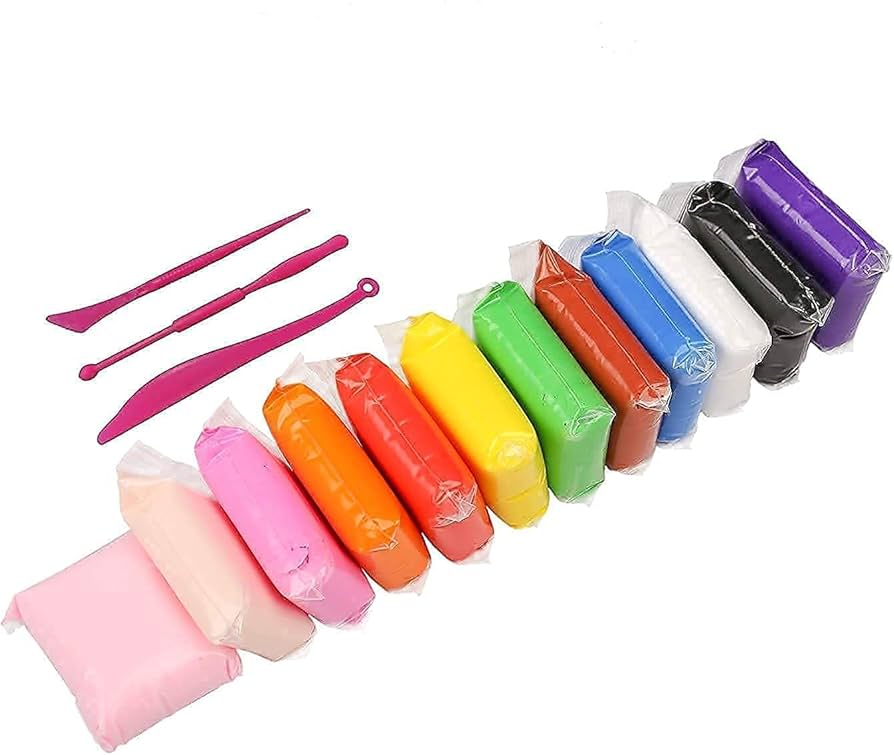 Clay Super Light Toys 12 Colours | Soft & Lightweight Modelling Clay
