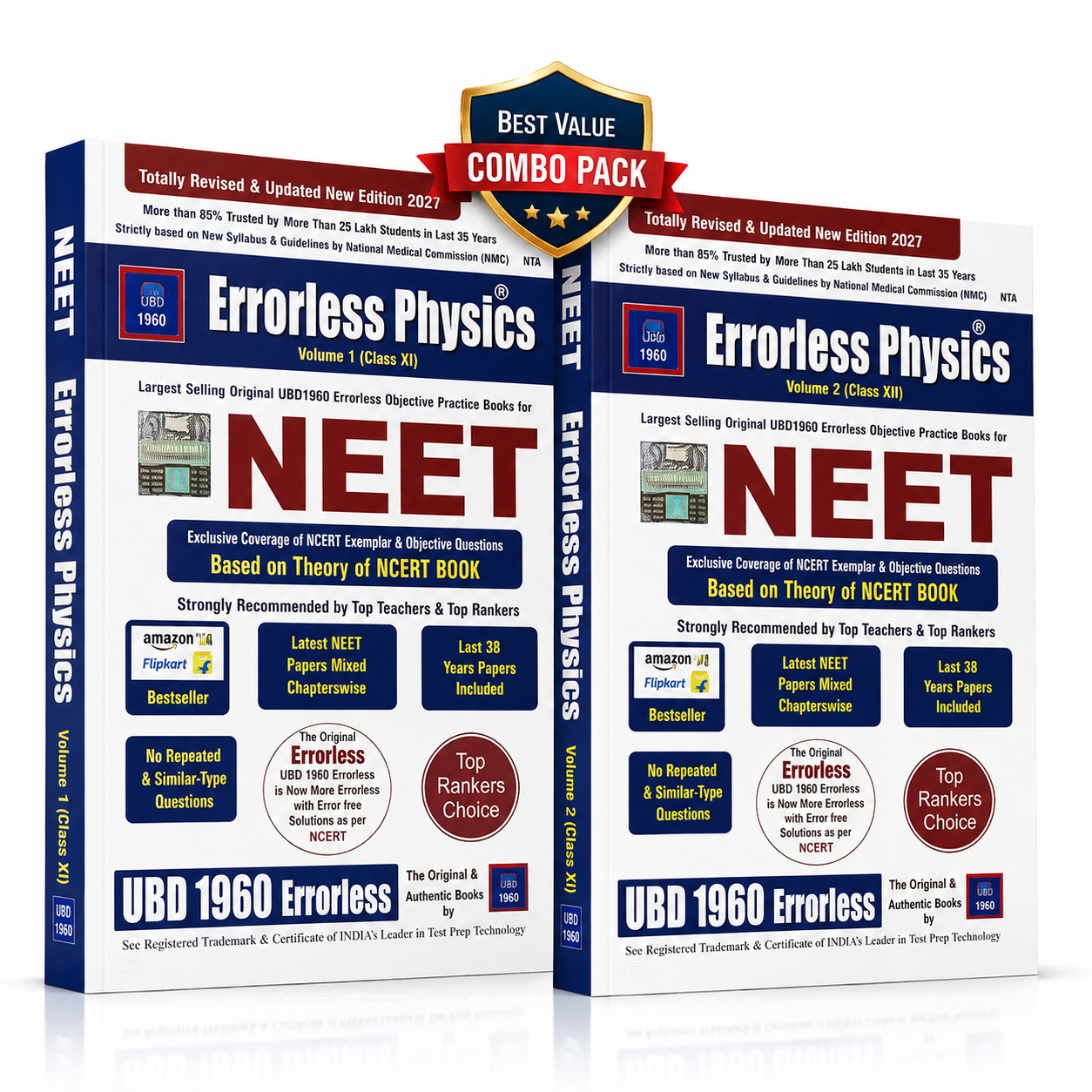 UBD 1960 Errorless NEET Physics (combo Vol 1 & 2) Edition 2027 (English Medium)