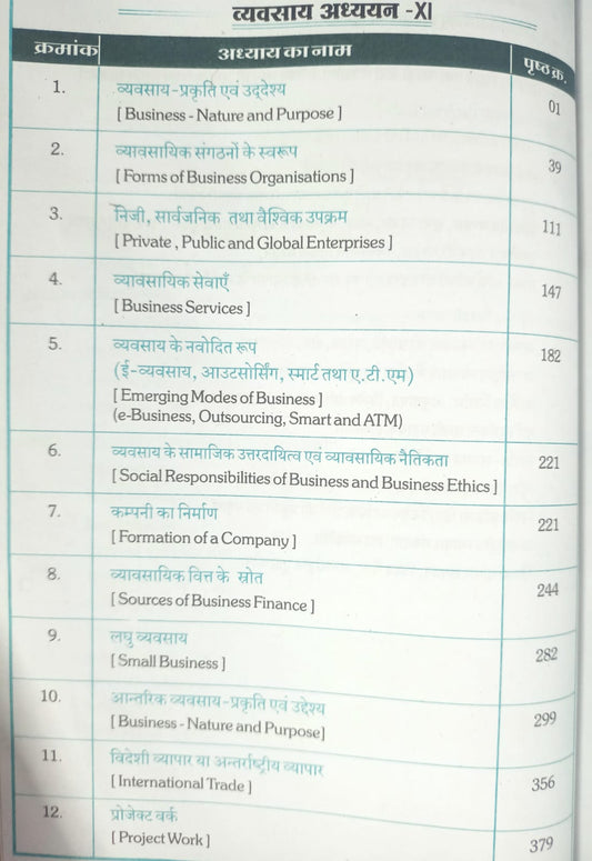 GBI Publication Vyavsay Adhyayan (Business Studies) Class 11 M.P Board Paper Latest Edition 2026 (Hindi Medium)