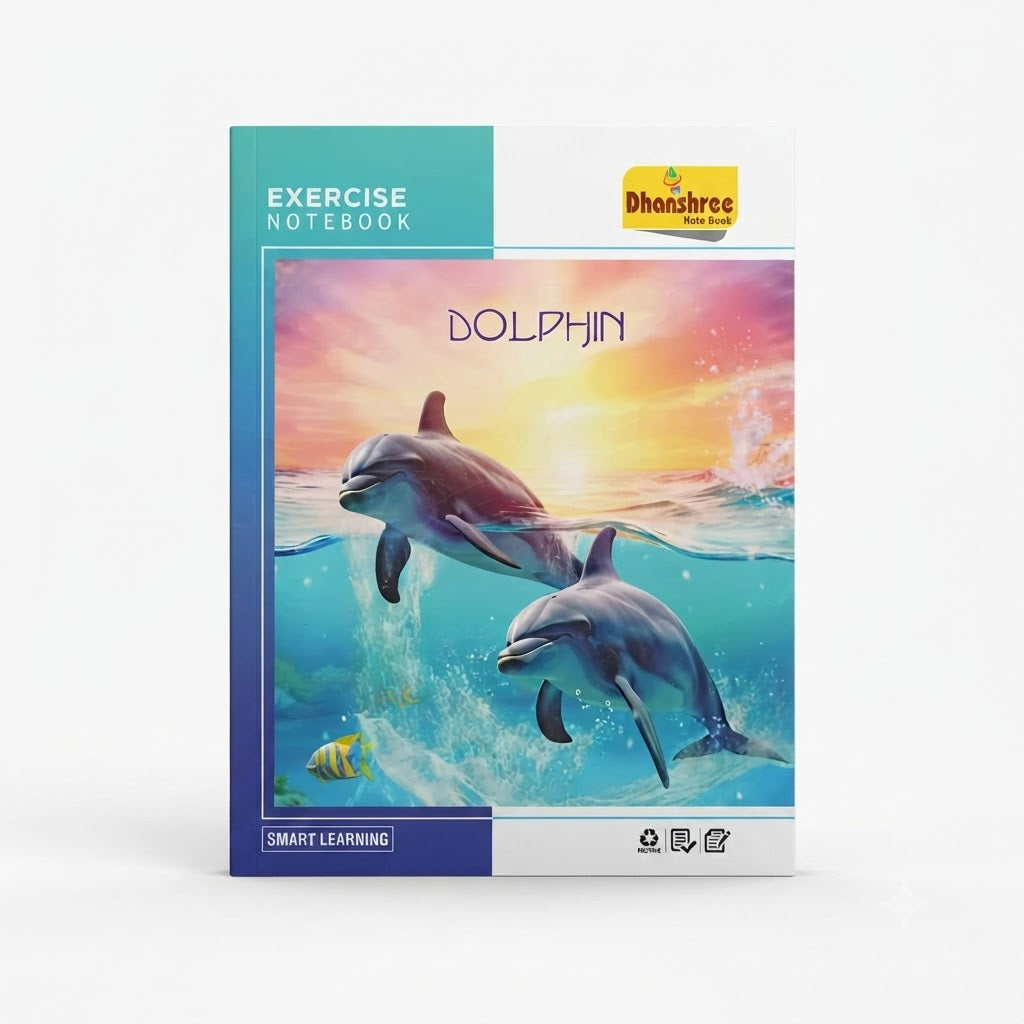 Dhanshree Dolphin Exercise Notebook, Single Line, A4 Size P.600