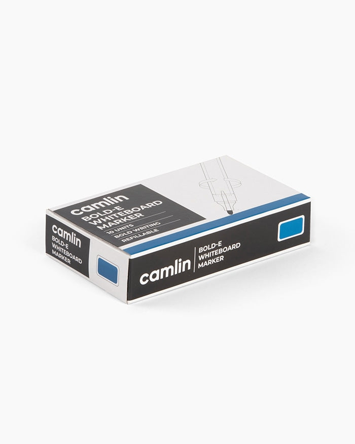 Camlin Bold-E Whiteboard Marker 10 Units Blue | Bold & Smooth Writing Marker