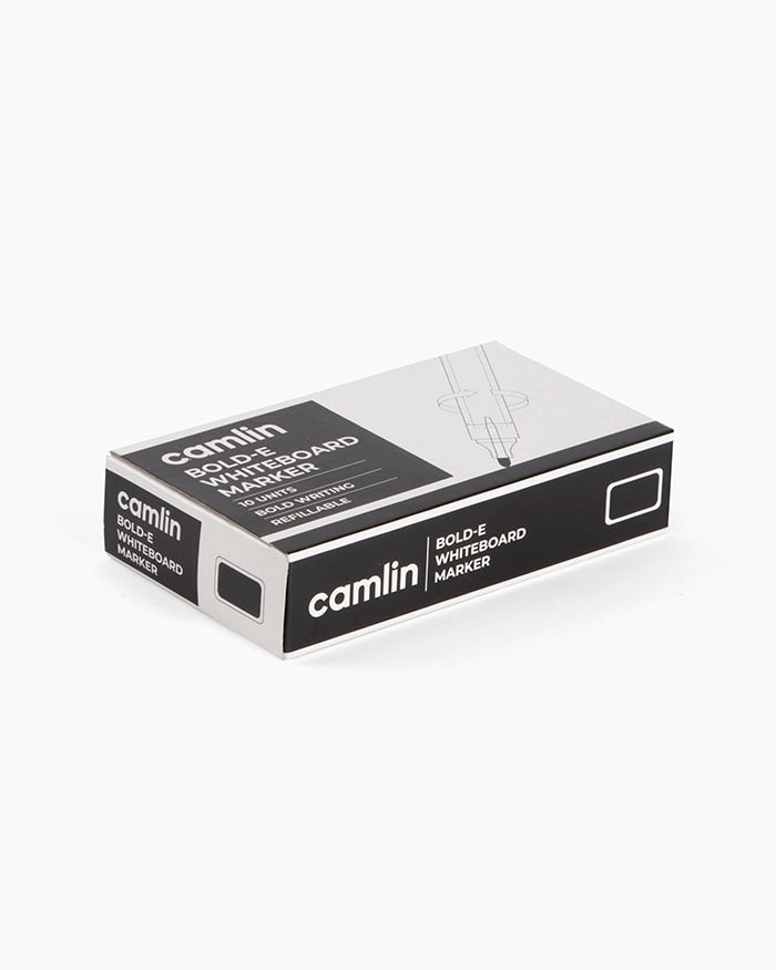 Camlin Bold-E Whiteboard Marker 10 Units Black | Bold & Smooth Writing Marker