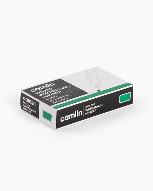 Camlin Bold-E Whiteboard Marker 10 Units Green | Smooth & Bold Writing Marker