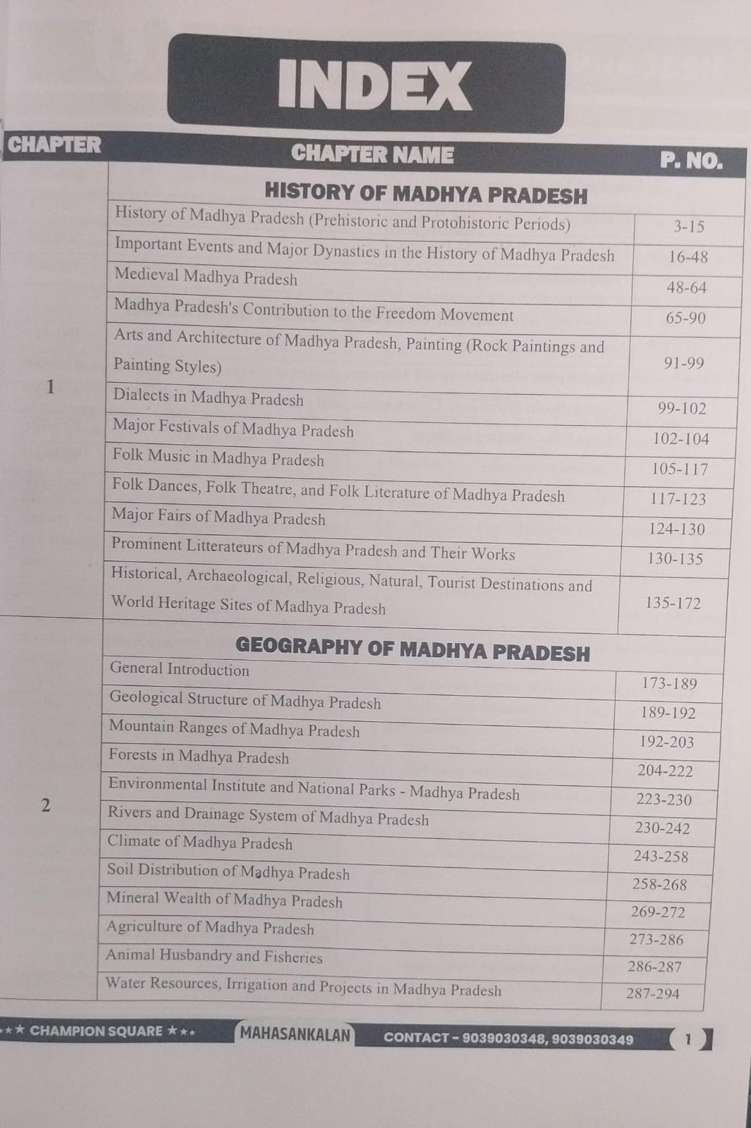 Champion Square MP Mahasankalan Safalta Sutra 2026–27 (English Medium)