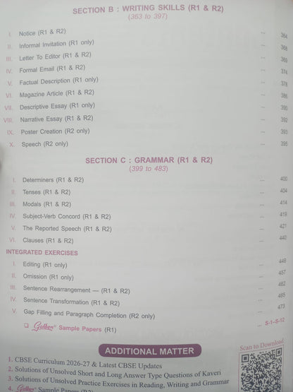 Golden English Study Material for Class 9 (Kaveri) | Based on New NCERT Textbook | CBSE 2027 Exams (English Medium)