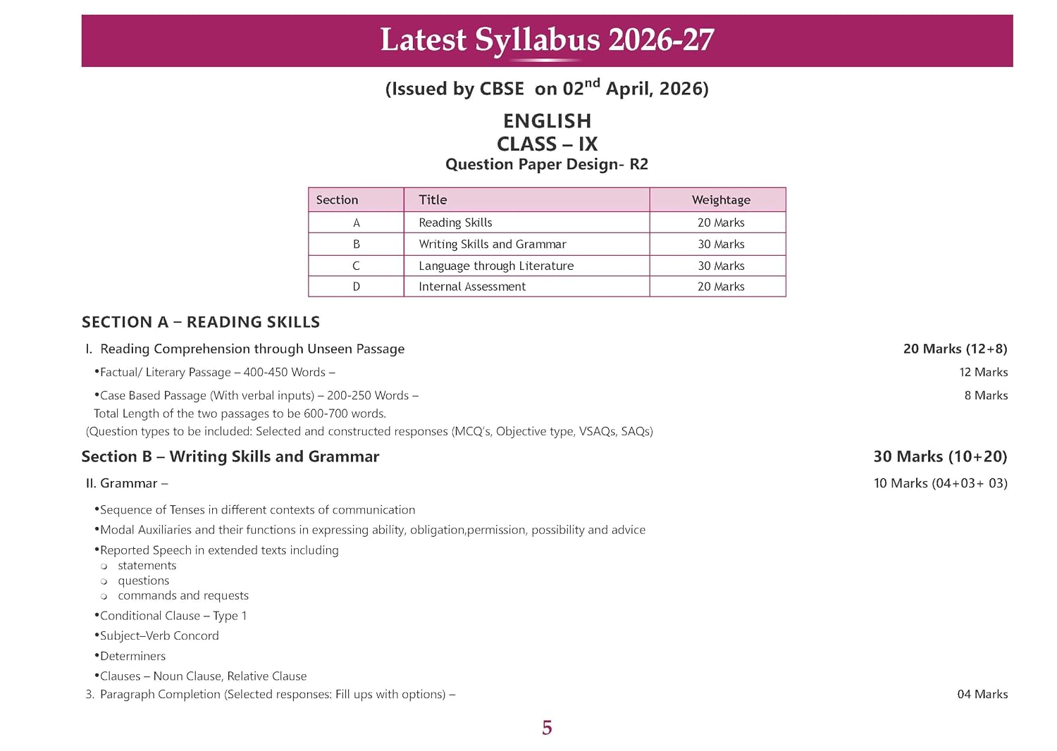 Oswaal CBSE Workbook English R2 Kaveri Class 9 For 2027 (English Medium)