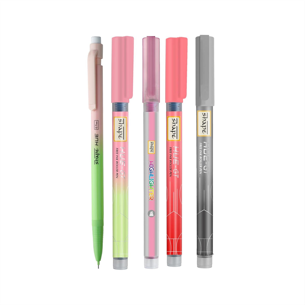 Shape Hue Premium Stationery Gift Set with Notebook, Gel Pens & Sticky Notes Complete Study & Office Writing Kit
