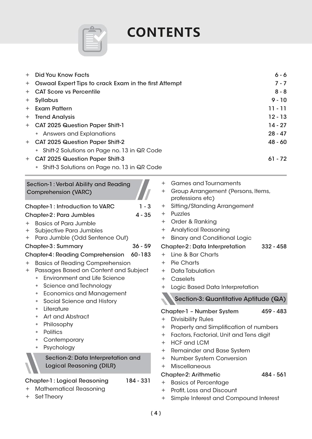 Oswaal CAT (Common Admission Test) 25 Years Solved Papers (1993–2008 & 2017–2025) (English Medium)