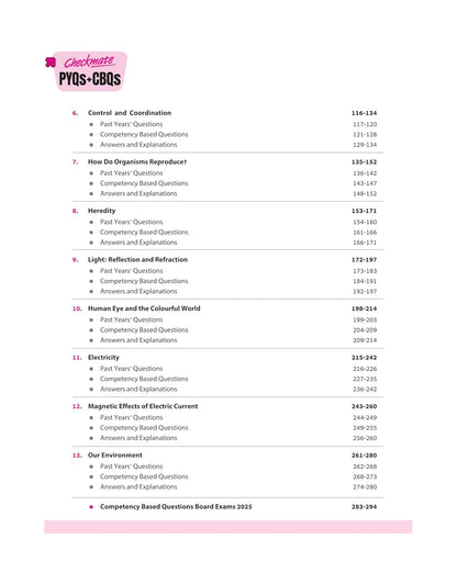 Arihant Checkmate PYQs + CBQs Science Class 10 (Updated Edition 2026) | English Medium