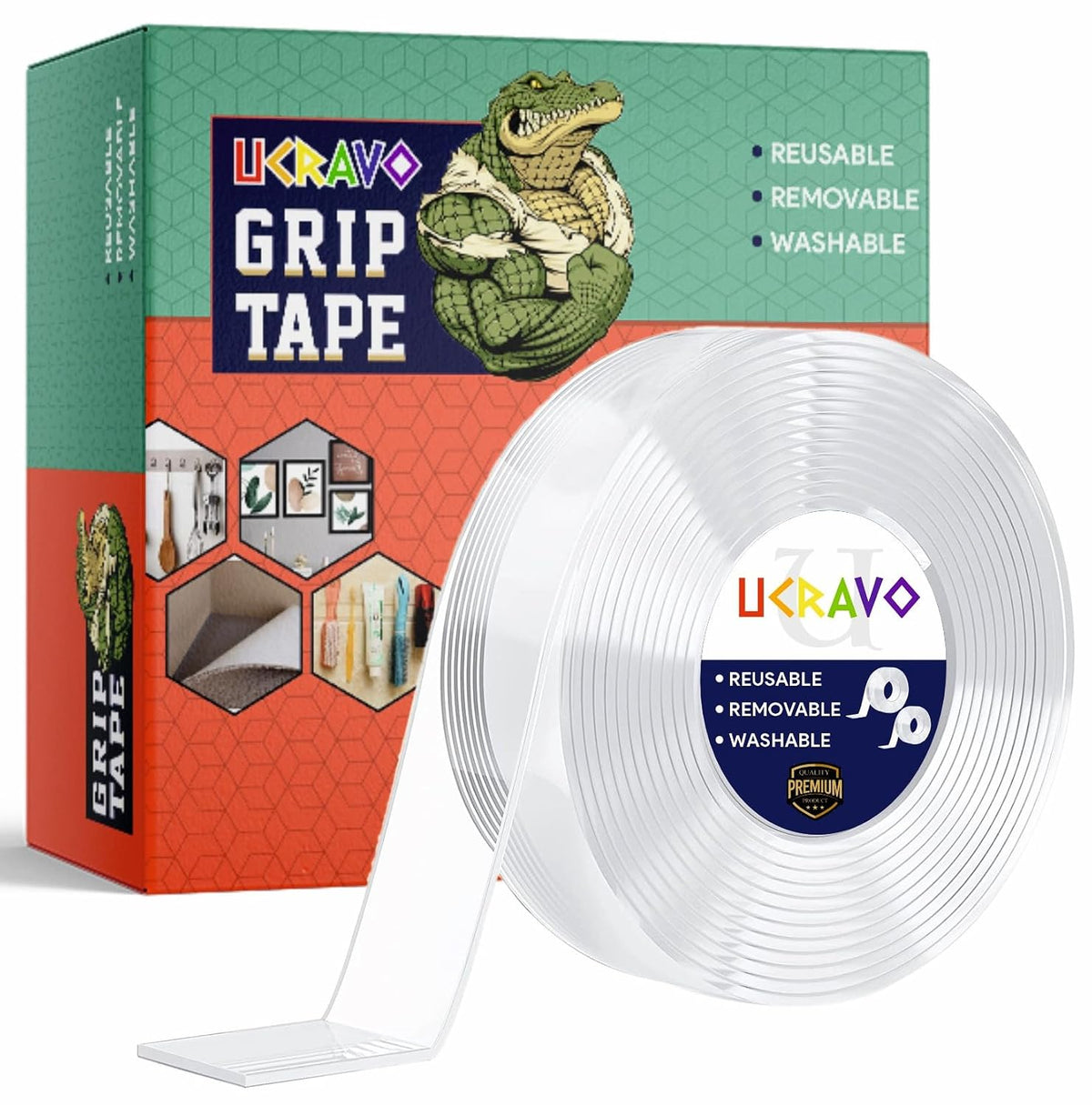 UCRAVO Reusable Double-Sided Grip Tape – Washable & Removable
