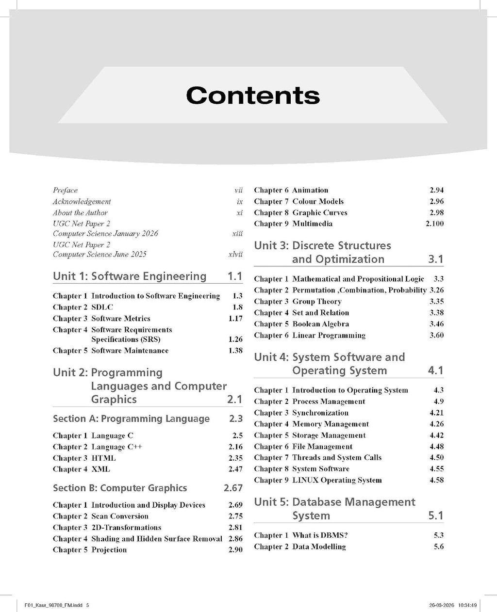 Pearson NTA UGC NET SET JRF 2026 Computer Science Paper 2 (2nd Edition ) By Puneet Kaur (English Medium)