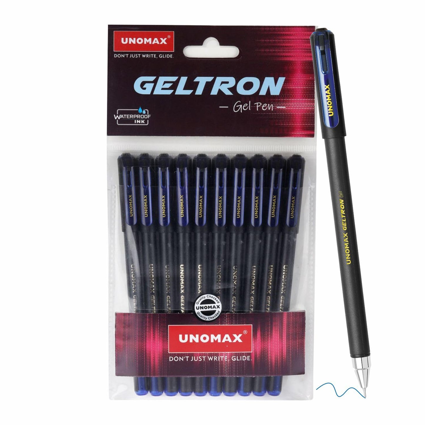 Unomax Geltron Gel Pen Blue – Pack of 10 Pieces