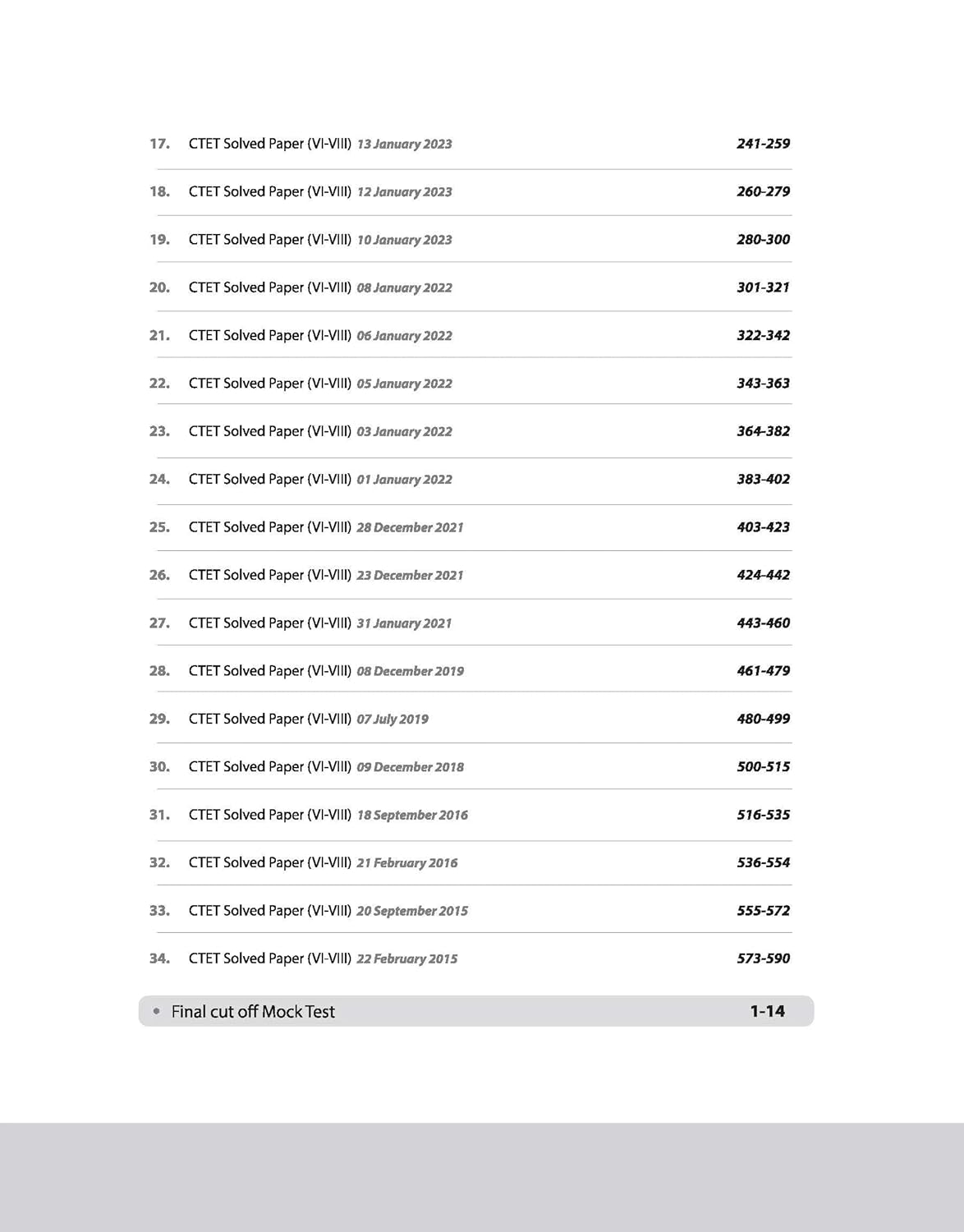Arihant - CTET Solved Papers Maths & Science (Paper 2) 34 sets (English Medium)