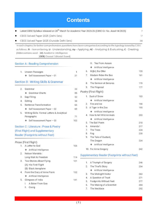 Oswaal Class 10 English Lang & Lit Question Bank 2026