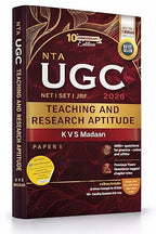 Pearson - NTA/UGC Teaching and Research Aptitude 2026 (Paper-1) by K.V.S. Madaan (10th Edition) English Medium