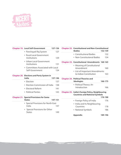 Arihant NCERT Notes Indian Polity & Governance Class 6–12 (Old + New) | 2nd Edition(English Medium)