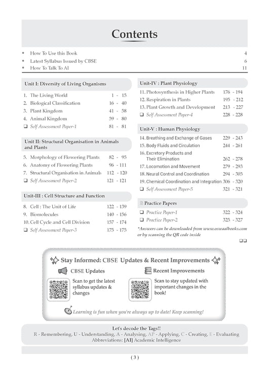 Oswaal Class 11 Biology CBSE Question Bank Chapter-wise & Topic-wise Solved Papers Edition 2027 (English Medium)