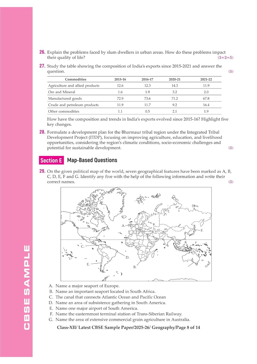 Arihant CBSE 15 Sample Question Papers – Geography Class 12 | 2026 Edition (English Medium)