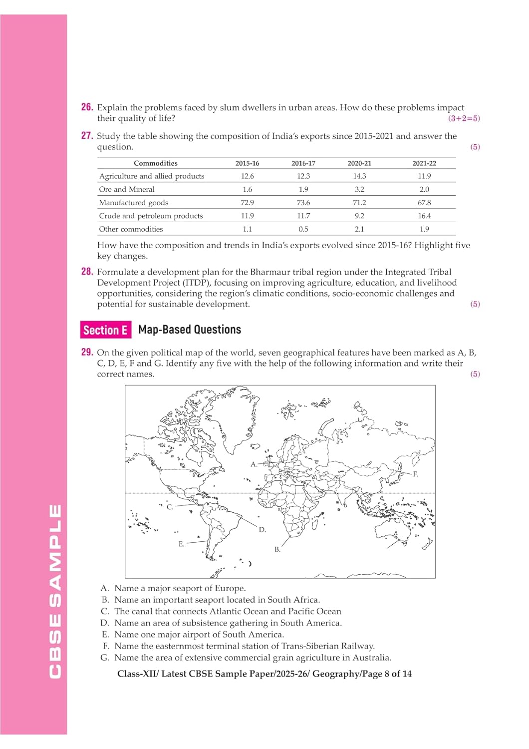 Arihant CBSE 15 Sample Question Papers – Geography Class 12 | 2026 Edition (English Medium)