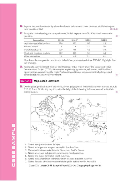Arihant CBSE 15 Sample Question Papers – Geography Class 12 | 2026 Edition (English Medium)