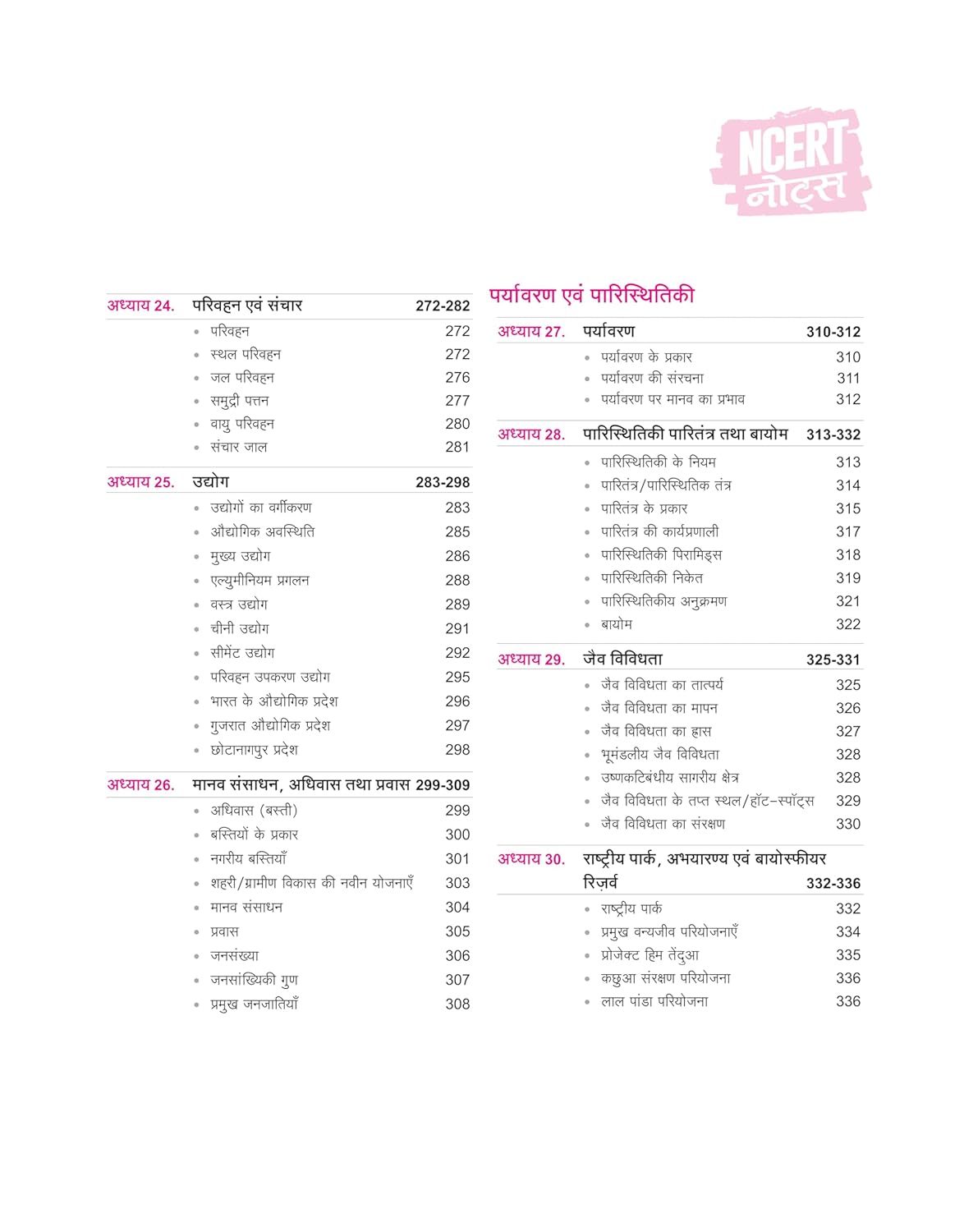 Arihant NCERT Notes Bharat Evam Vishva Ka Bhugol Class 6–12(Old+New)2nd Edition(Hindi)