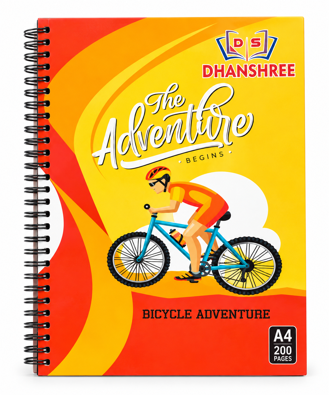 Dhanshree A4 Spiral Notebook 200 Yellow Pages (Ruled)