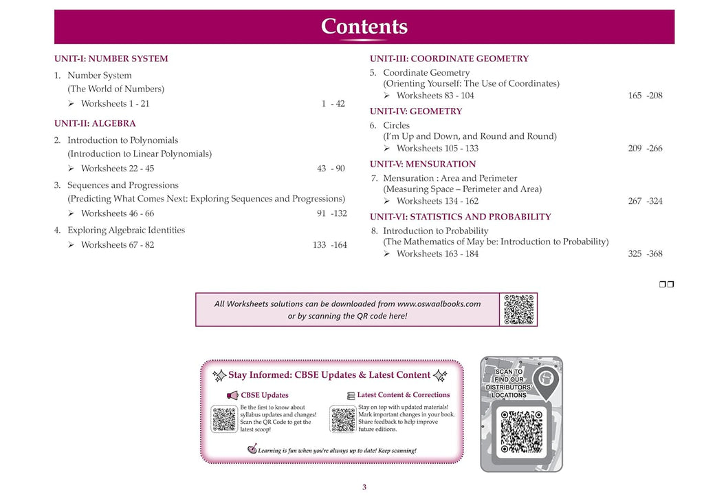 Oswaal CBSE Workbook Mathematics Part-I (Standard) Ganita Manjari Class 9 (English Medium)
