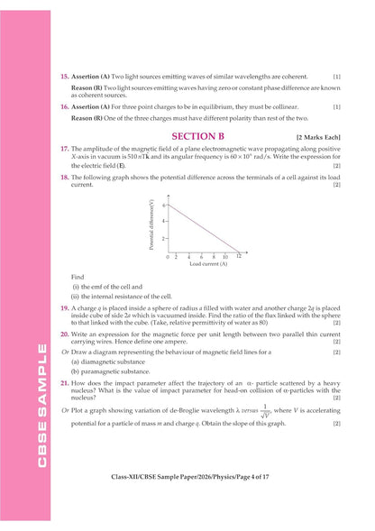 Arihant CBSE 15 Sample Question Papers – Physics Class 12 | 2026 Edition (English Medium)
