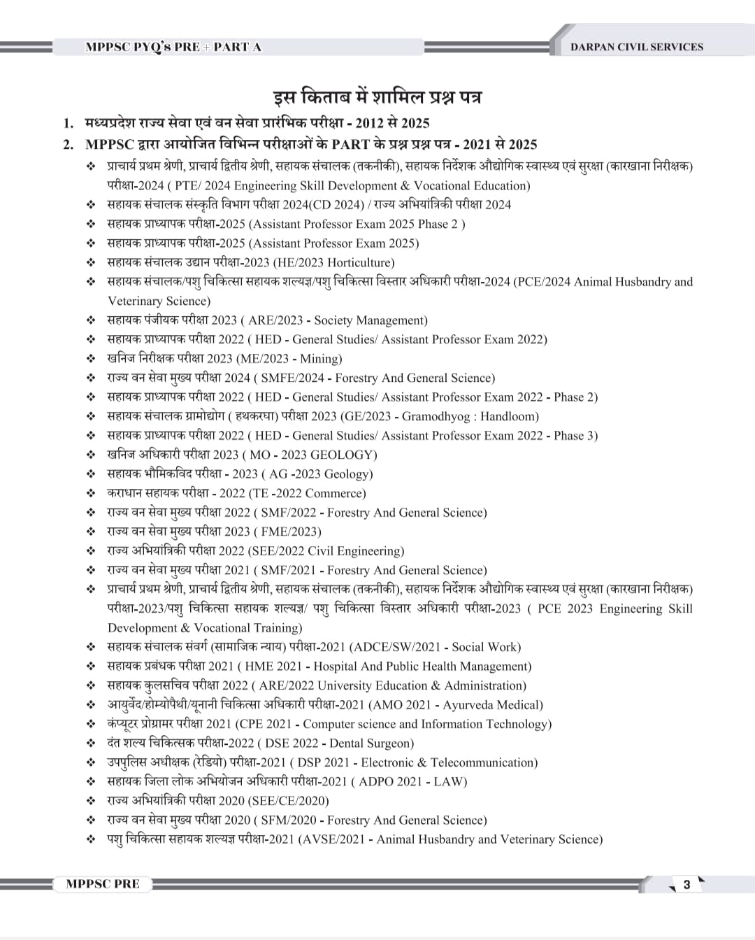 Darpan - MPPSC PYQs Pre+Part A by Rakesh Nagar | Hindi Medium