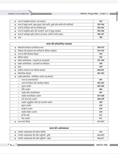 Darpan - MPPSC PYQs Pre+Part A by Rakesh Nagar | Hindi Medium